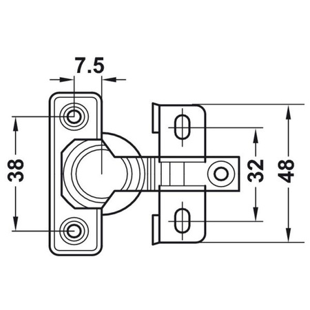 Aluminiowy zawias do cienkich drzwi kamperowych 14 mm Häfele
