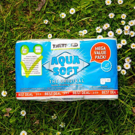 Thetford Papier toaletowy rozpuszczalny Aqua Soft 6 rolek 2-warstwowy - toaleta kasetowa