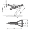 Reinforced support foot 1000 kg short