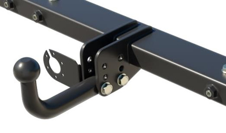 Adjustable towbar - new version with screwed arms - with a pipe ball