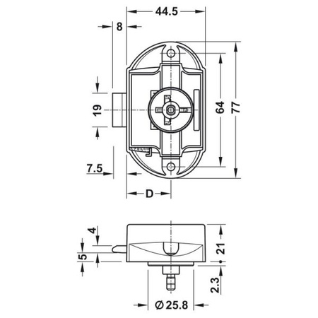 HÄFELE Lock Push-Lock – zamek naciskowy brązowy (bezkluczykowy)