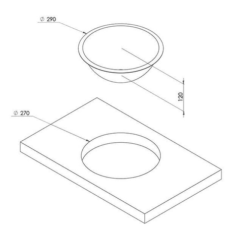 Round stainless steel sink - Ø 290 mm - LA1410
