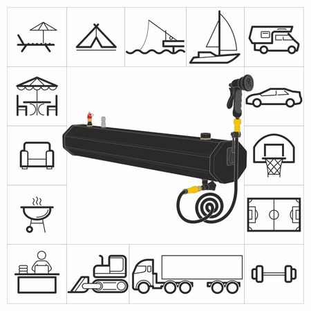 Zbiornik na wodę z prysznicem Yolco 18L WT18