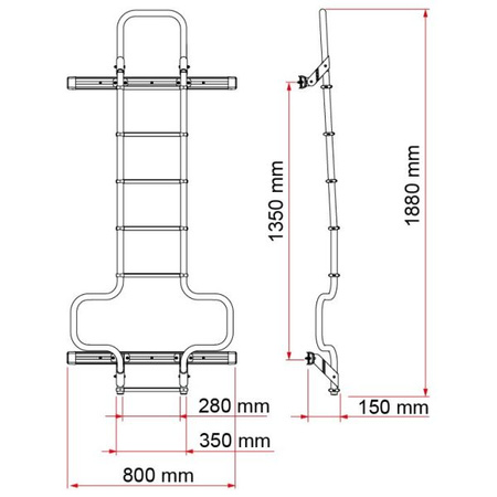 Fiamma drabina tylna Ducato czarna, aluminium, Carry-Bike kompatybilna