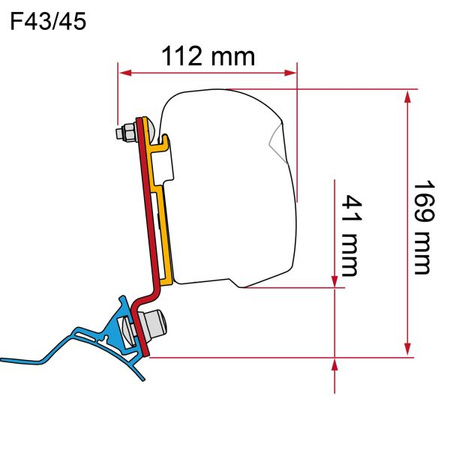 Fiamma adapter markizy Stellantis PSA Westfalia F35 F43 F45 F45s minivan