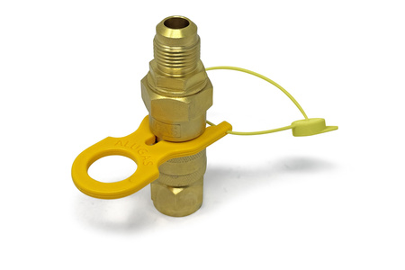 ALUGAS quick coupling with non-return valve for TravelMate cylinder - safety coupling to DVGW G 607, 3/4" UNF