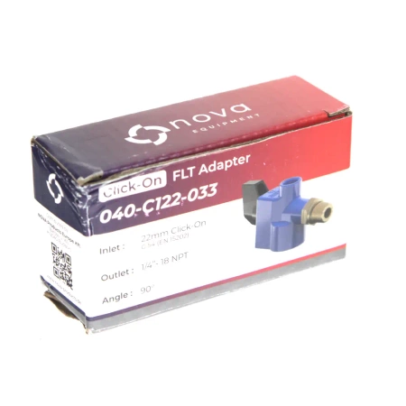 Adapter for forklift gas bottles 22 mm Click-On to 1/4" 18NPT 90deg.