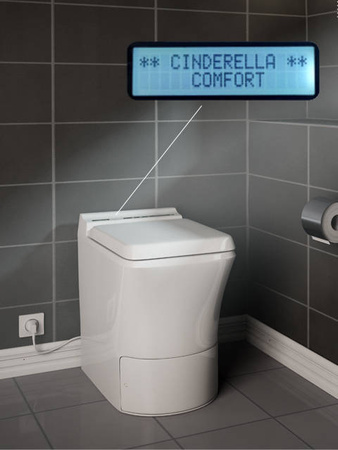 Cinderella Comfort - elektryczna toaleta spalająca z wyświetlaczem LCD