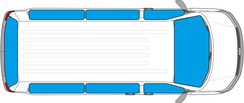Thermal insulation for all windows of Mercedes Vito / Viano 2004-2014, long wheelbase, for vans with rear wing doors