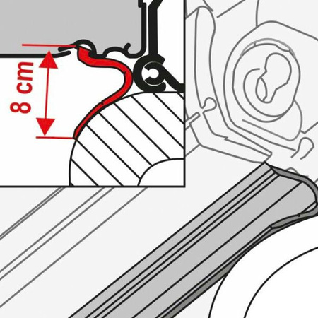 Taśma uszczelniająca Fiamma do markiz dolny Rain Guard 3 m ochrona przed wodą