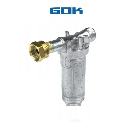 GOK Filtr gazu Caramatic ConnectClean M20 x 1,5 do reduktorów ściennych GOK i Truma - 1,5 kg/h