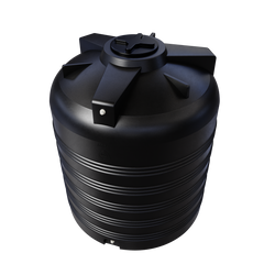 Cylindryczny pionowy pojemnik 3000 l UHPLAST czarny
