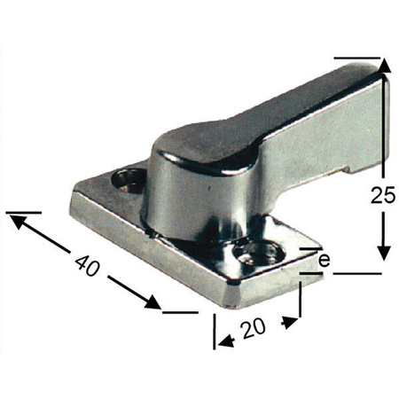 3 mm chrome-plated zamak stable doorstop