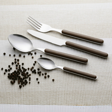 Zestaw sztućców Delice brązowy 16 elementów plastik metal