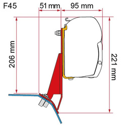 Awning Adapter Kit Ford Custom V710, right-hand for F43, F45, F45s