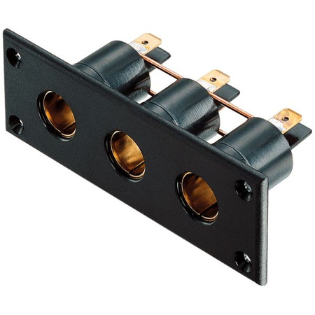 Gniazdo potrójne samochodowe wpuszczane 12 mm Pro Car terminale 6.3 mm