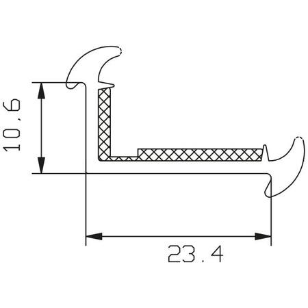 Rubber Pad for Profile Rail, Hobby 38 mm, 43 m