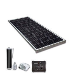 Zestaw paneli monokrystalicznych Slim 130 W + regulator 2 akumulatory