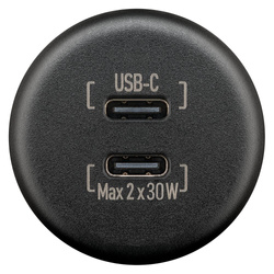 wentronic ładowarka do zabudowy USB-C 2 x 30W czarna