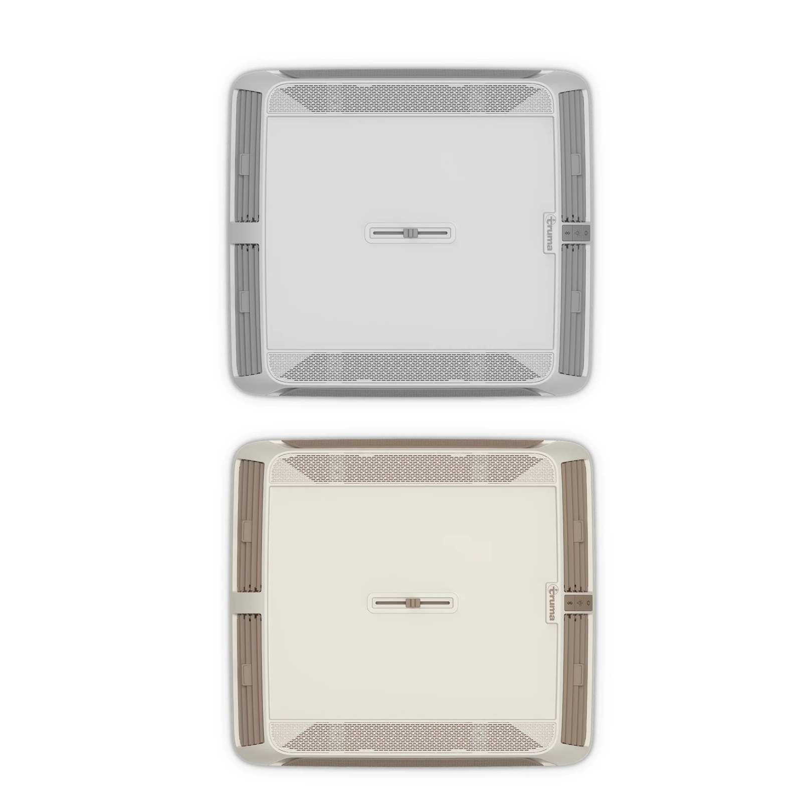 Aventa 2nd generation air distributors in stone and cappuccino