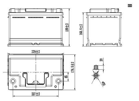 Akumulator LiFePO4 Carbest Li100BH6 - Akumulator pod siedzeniem VW T6.1 / T6 / T5
