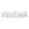 White aluminium hinge 355 mm 4 holes