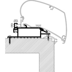 Thule Roof Top - adapter for mounting Omnistor 6200, 6300 and 9200 awnings on a flat caravan roof, set of 4 profiles
