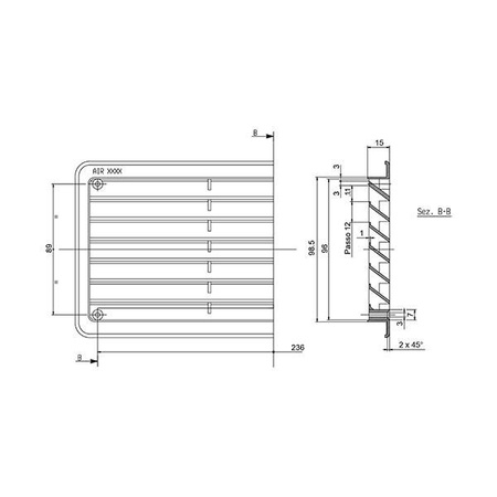 Zadi Kratka wentylacyjna podwójna z moskitierą 270 x 120 mm RAL 9002 - kamper i przyczepa