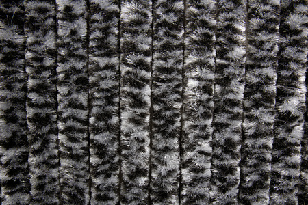 Carbest Chenille door curtain 56 x 205 cm, black/grey - for caravan and motorhome doors, keeps out insects and draughts