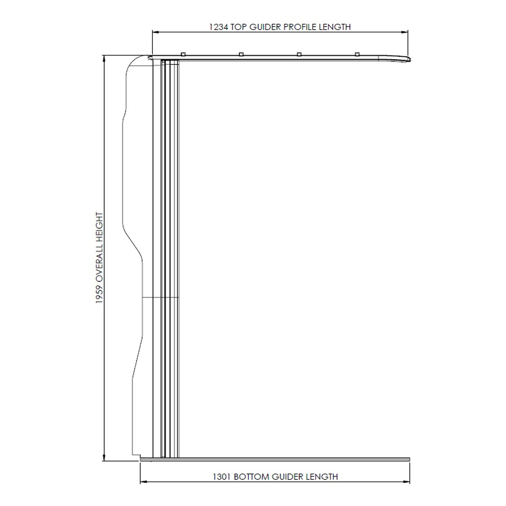 Dimension drawing of the Horrex fly screen door for Mercedes-Benz Sprinter W906, VW Crafter 1st generation