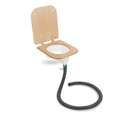 TROBOLO urine diverter white with wooden toilet seat - insert for DIY composting toilet