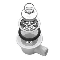 Angled drain with plug - Ø 25 mm