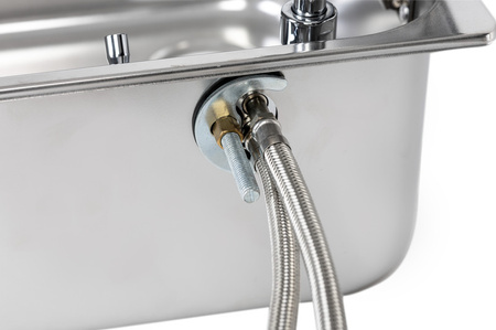 Zlew Carbest do zabudowy z pokrywą szklaną i kranem 35x32cm