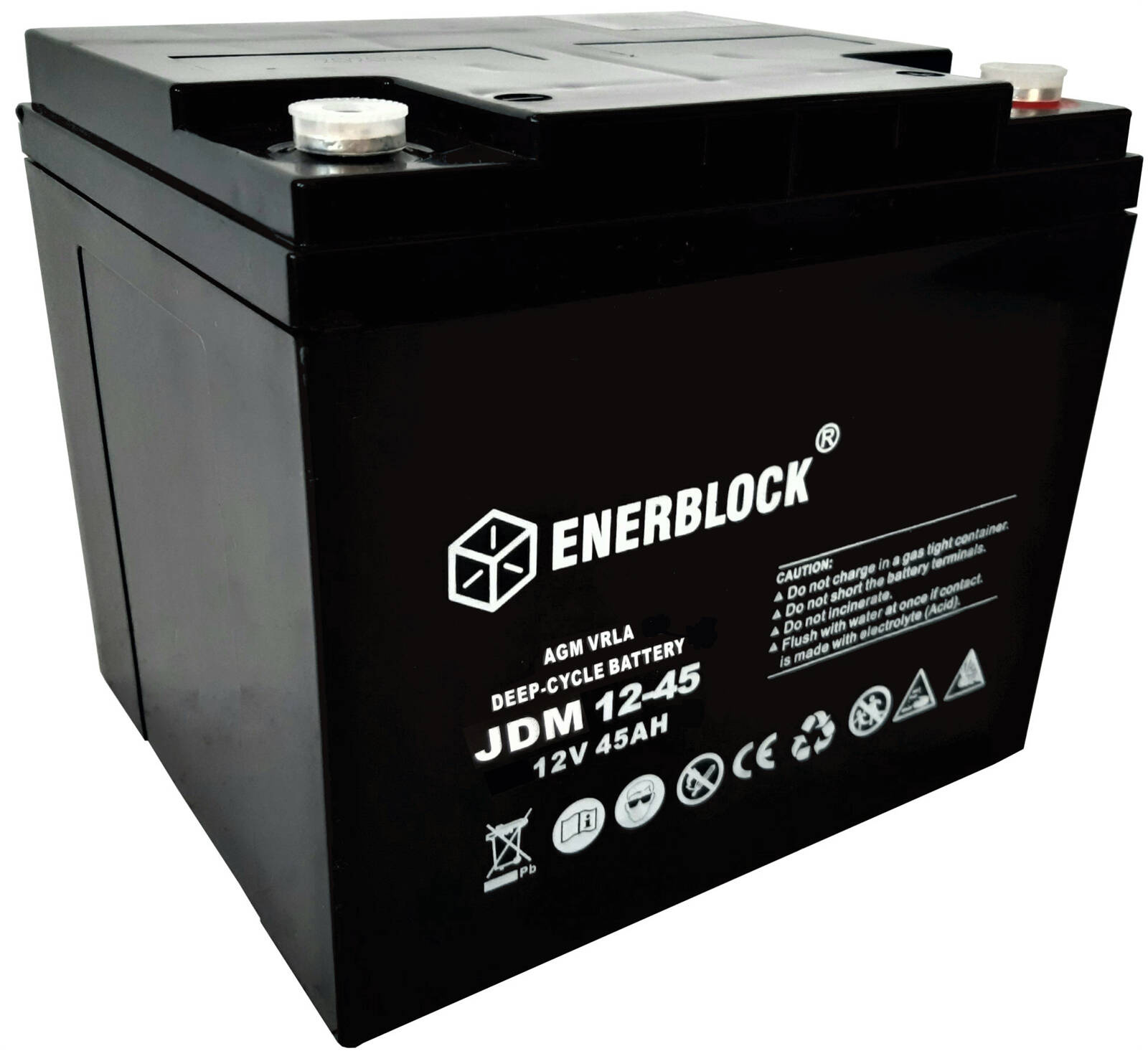 Akumulator kwasowo-ołowiowy ENERBLOCK AGM DEEP CYCLE 12V, 45AH Seria JDM