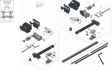 Complete motor connection cable 6 mm² 4 m for Mover SX