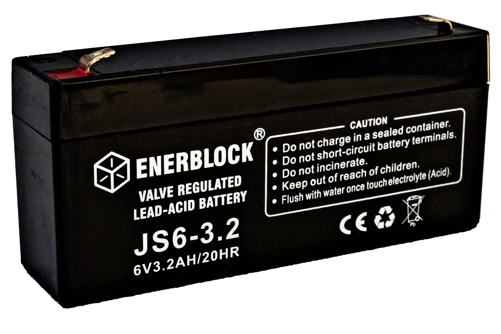 Akumulator kwasowo-ołowiowy ENERBLOCK AGM 6V, 3.2AH Seria JS