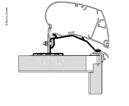 Thule Omnistor Adapter montażowy 4m do przyczep Dethleffs, Fendt, LMC