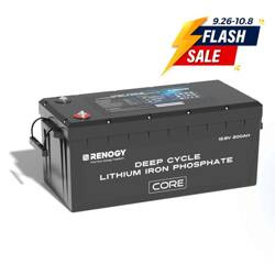 12V 200Ah Lithium Iron Phosphate Battery w/ Bluetooth