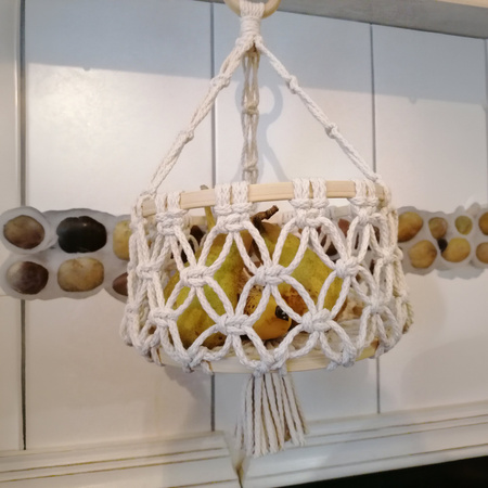 Knotenliebe kosz makrama Camper 40cm beżowy