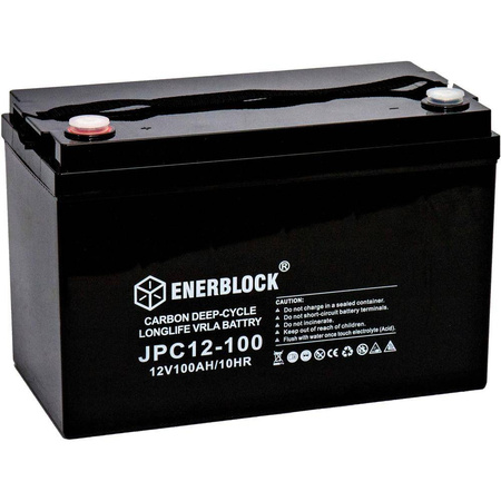 Akumulator ołowiowo-węglowy ENERBLOCK CARBON EXTREME 12V, 100AH Seria JPC
