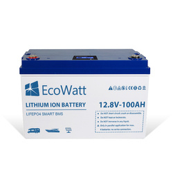 EcoWatt 100Ah Akumulator LiFePO4 12.8v BMS + LCD