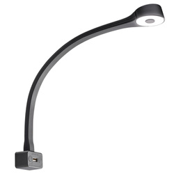 Stylowa lampa LED z USB do kampera gęsia szyja Fawo F czarna