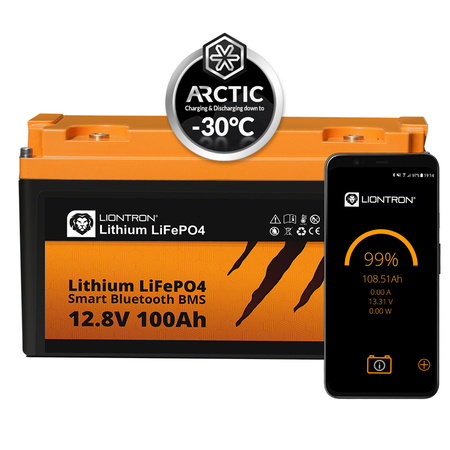 100Ah akumulator LIONTRON LX Arctic -30°C LiFePO4 12,8V smart BMS Bluetooth 15kg